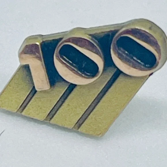 Vtg 1/10 10K Gold 100 Year Art Deco Era Lapel Pin Back 1.00 grams 1 cm Signed 