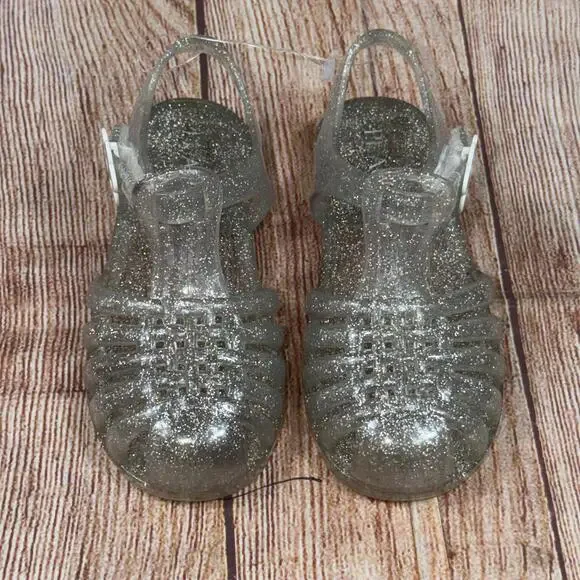 The Children's Place Glitter Jelly Sandals Size 8 nwot