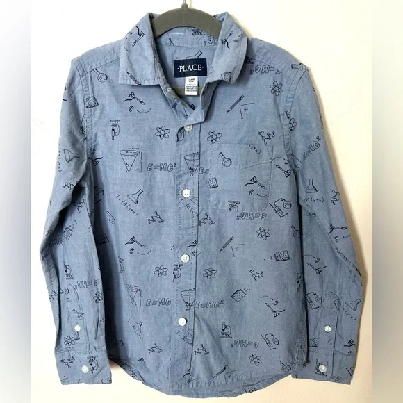 The Children's Place‎ Boys' Science Print Button-Up Shirt – Size 5/6 – VGUC