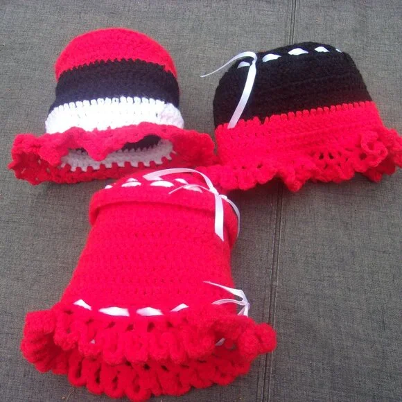 Three Handmade Knitted Toilet Tissue Covers