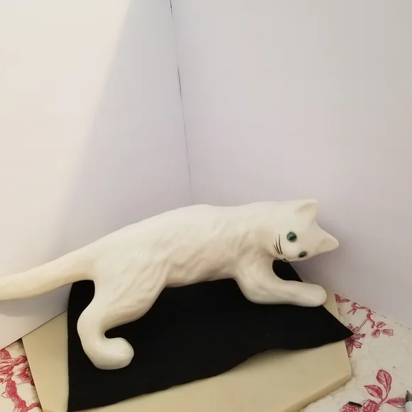 Elegant White Cat Figurine