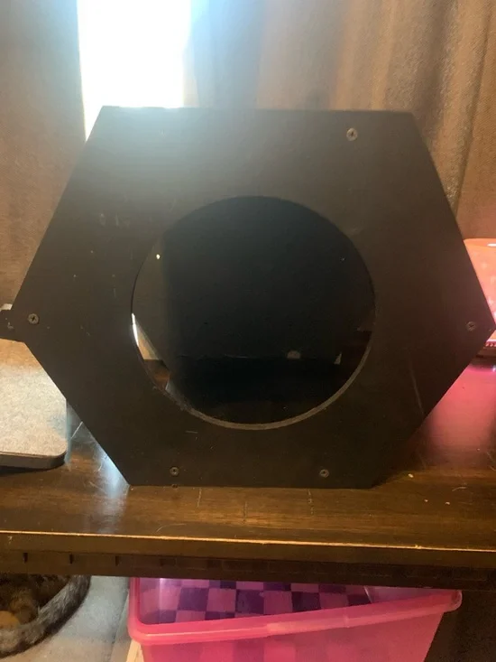 Hexagonal Black Wooden cat climbing wall with steps
