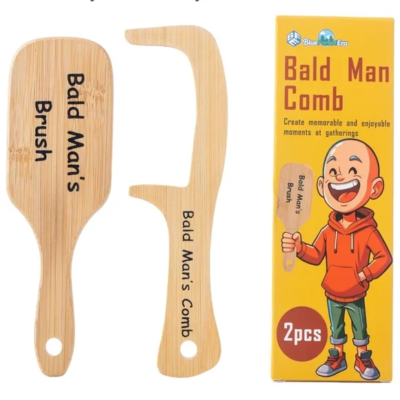 Bald Man's Brush and Comb Set