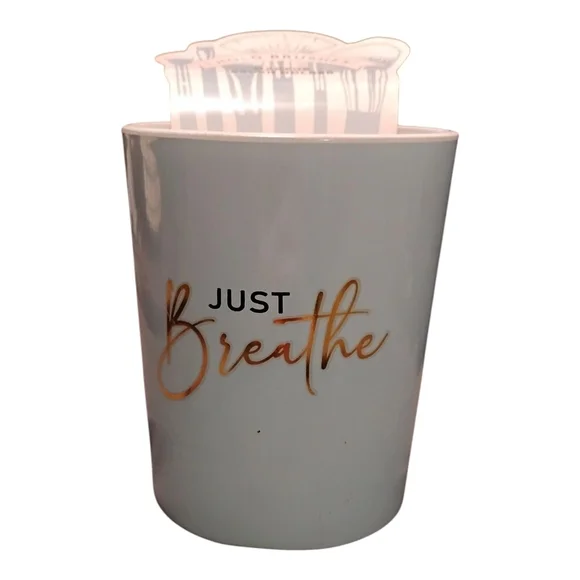 Just Breathe White Candle Holder