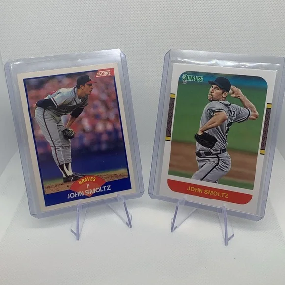 John Smoltz 1989 Rookie Card & 2021 Donruss Card Atlanta Braves MLB HOF Legend!!