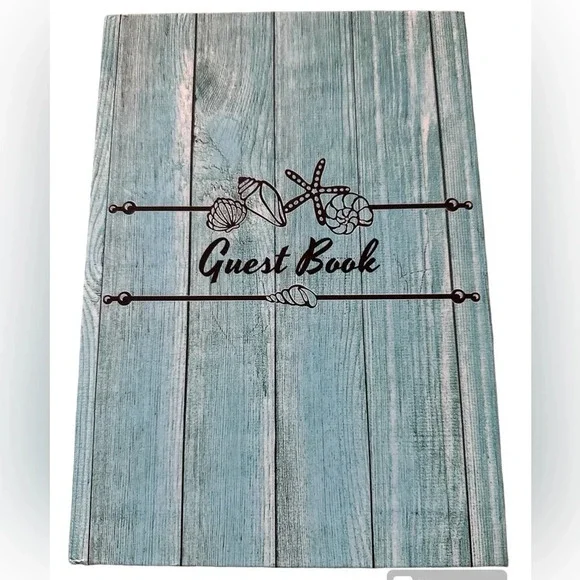 Guest Book: Beach Themed Hard Cover