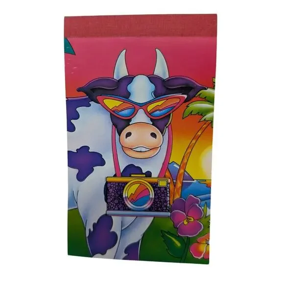 Vintage Lisa‎ Frank Designer Edition Tourist Cow Mini Notepad 5