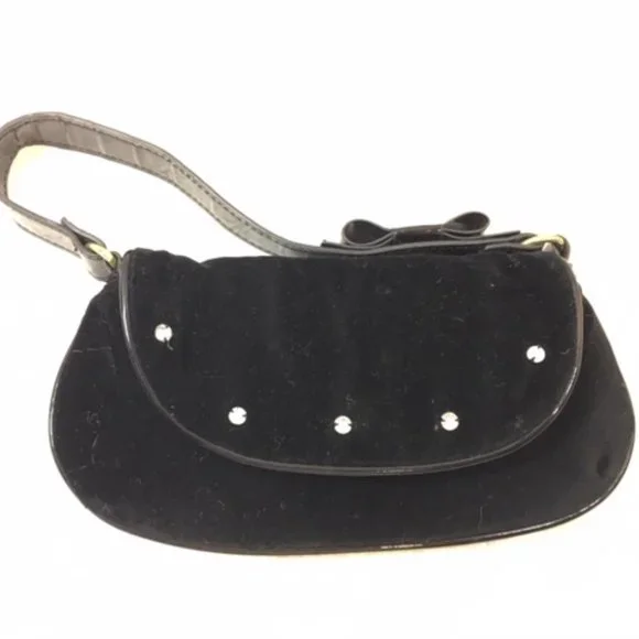 The Children's Place Girls Black Velvet Rhinestones Purse