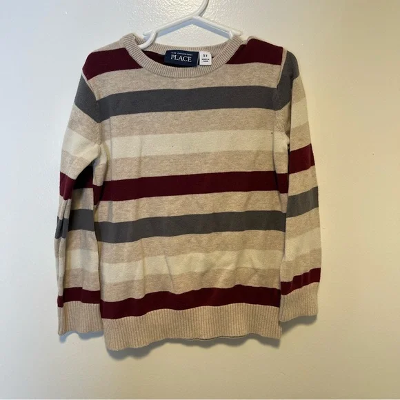 The Children's Place‎ Striped Sweater - Red, Gray, Cream boys size 5T