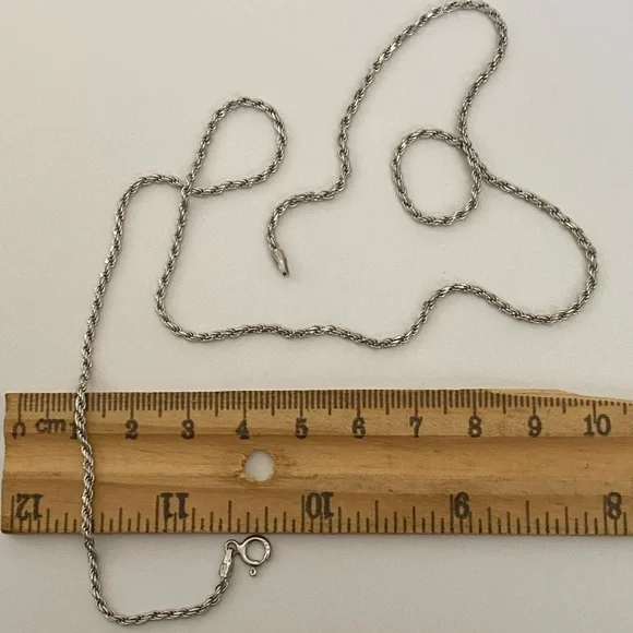 925 Silver 2mm 19.5” rope chain necklace unisex