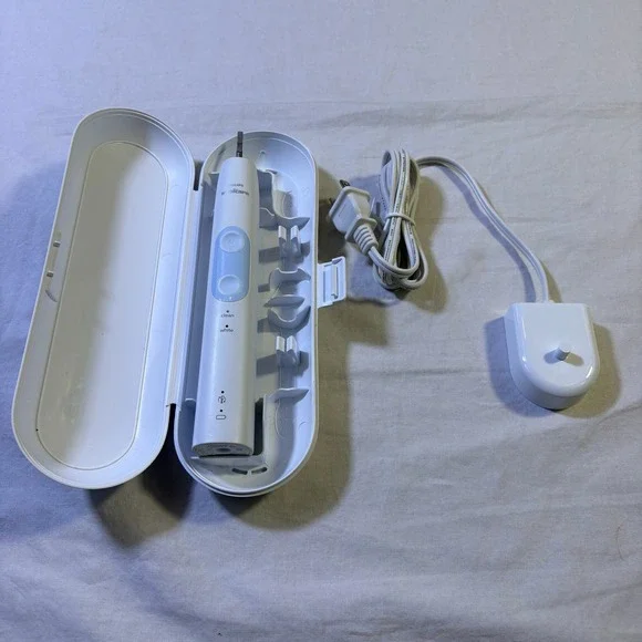 Philips Sonicare OptimalClean Electric Toothbrush White Travel Case Charger‎