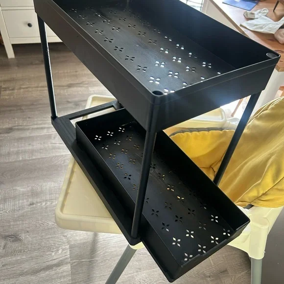 Black Metal Two-Tier Shelf