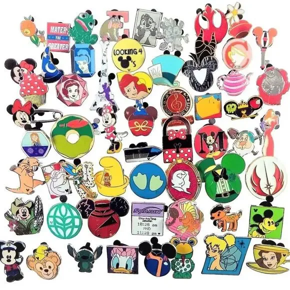 Lot of 20 Disney Pins Assorted Park Trading Pin Lot New No Duplicates