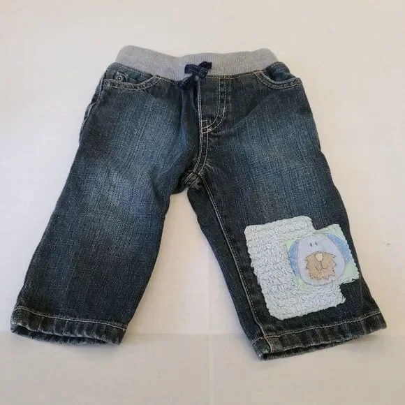The Children's Place Adjustable Denim Jeans Size 6-9 Month Blue
