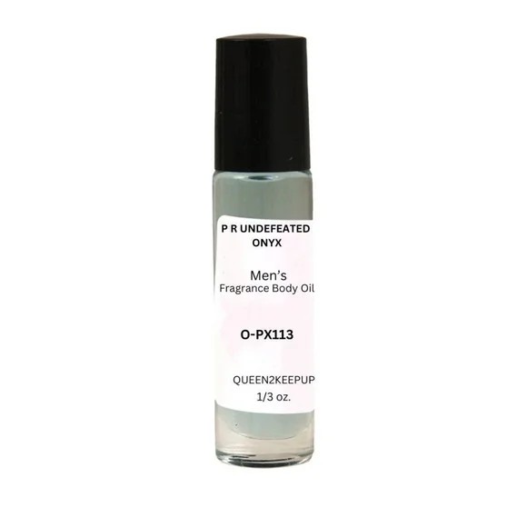 P R Undefeated Onyx (Men) Body Oil 10 ml Fragrance Pure Uncut 1/3 oz Roll-On