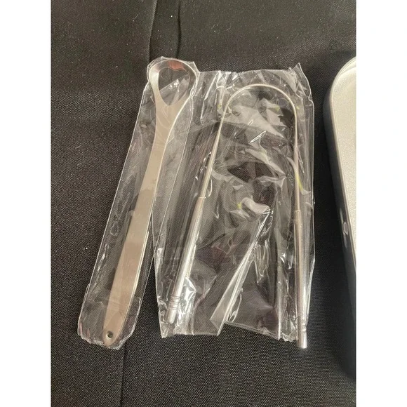 Stainless Steel Tongue Scraper Cleaner Set with Travel Case