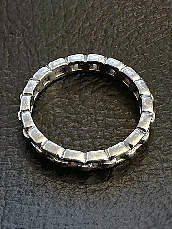 UNISEX Heavy Vintage Platinum 950 Chain Design 3MM Wide Wedding Band Ring 7.1 g.