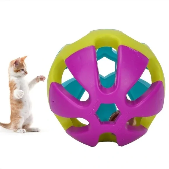 Colorful Cat Jingle Toy Ball