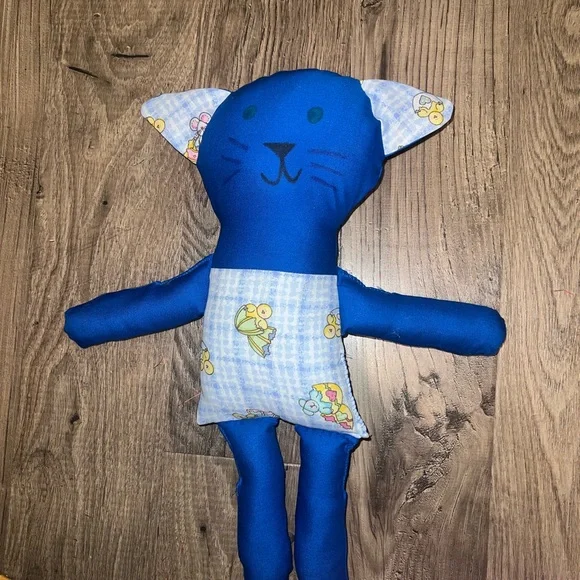Cat & Jack Blue and Patterned Plush Cat Toy