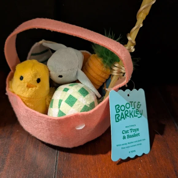 Boots & Barkley Cat Toys & Basket