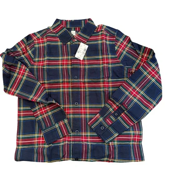 The Children's Place Boys Plaid Oxford Button Down Shirt NWT Size L 10-12