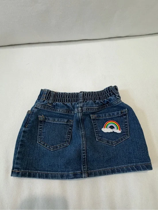 The Children's Place Navy Skirt Denim-Style Elastic Waistband