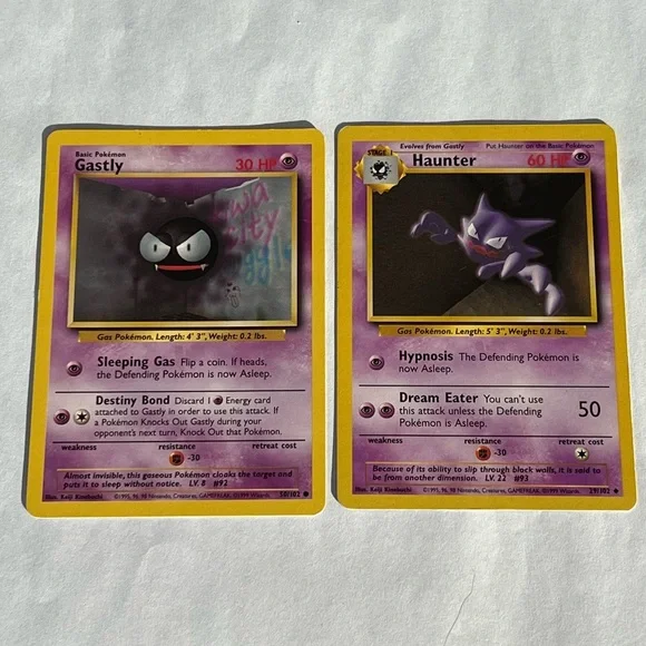 Vintage Pokemon Gastly & Haunter Series Two Playing Card