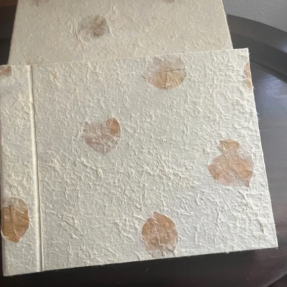 Handmade Scrapbook Memory Album in Matching Box. Textured Paper Photo Album,