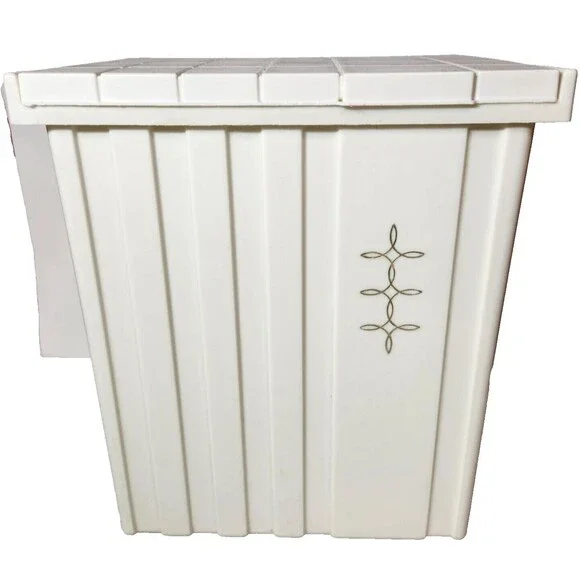 Festival MCM Laundry Hamper Retro White Lidded Vtg USA Plastic 16in