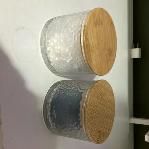 Glass Canisters with Wooden Lids