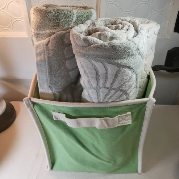 New- Pottery Barn collapsible fabric cube