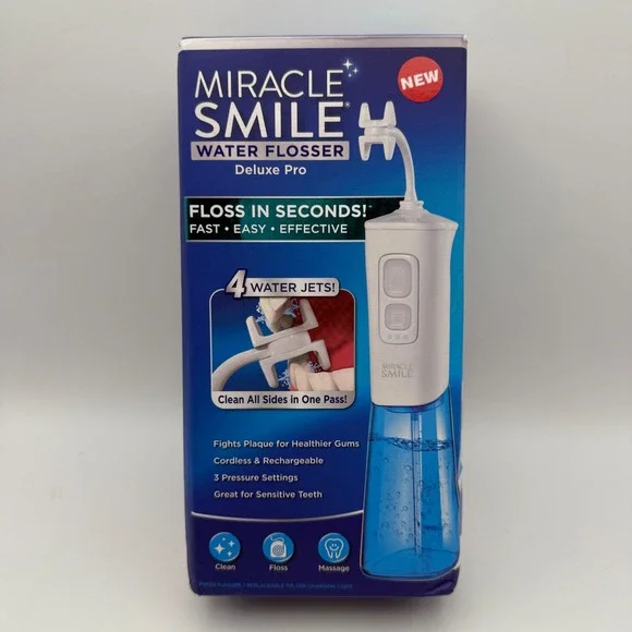 Miracle Smile Water Flosser Deluxe Pro Cordless‎ Rechargeable New Open Box