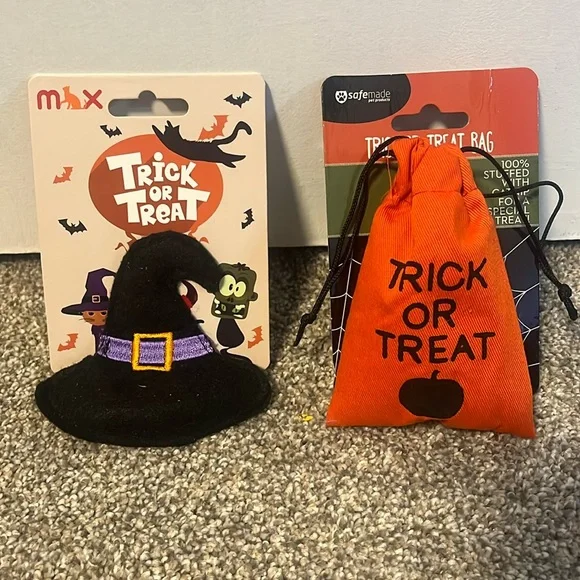 *NWT* Halloween Cat Toys - Witch Hat & Treat bag 100% stuffed with catnip