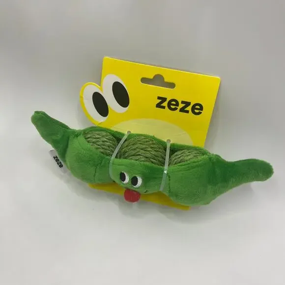 Pea Pod Cat Toy | Plush & Sisal Catnip Toy for Scratching & Interactive Play