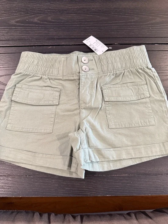 The Children's Place Light Sage Green Elastic-Waist Cargo Shorts