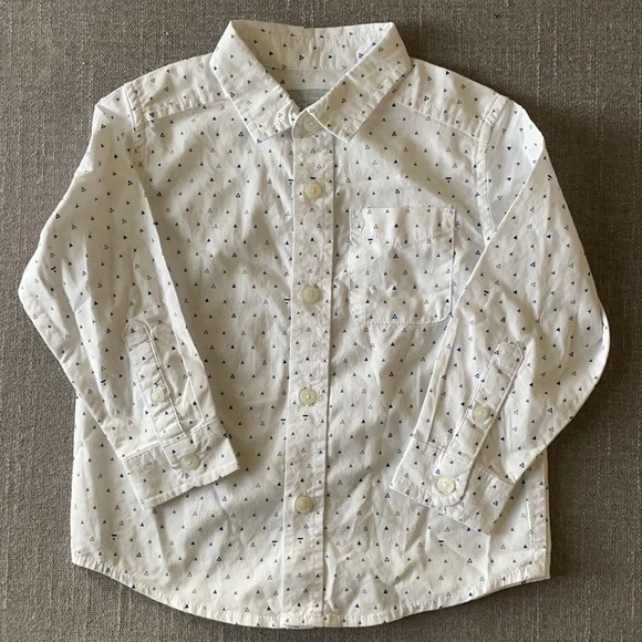 NEW The Children’s Place toddler boy white button down shirt Size 18-24m