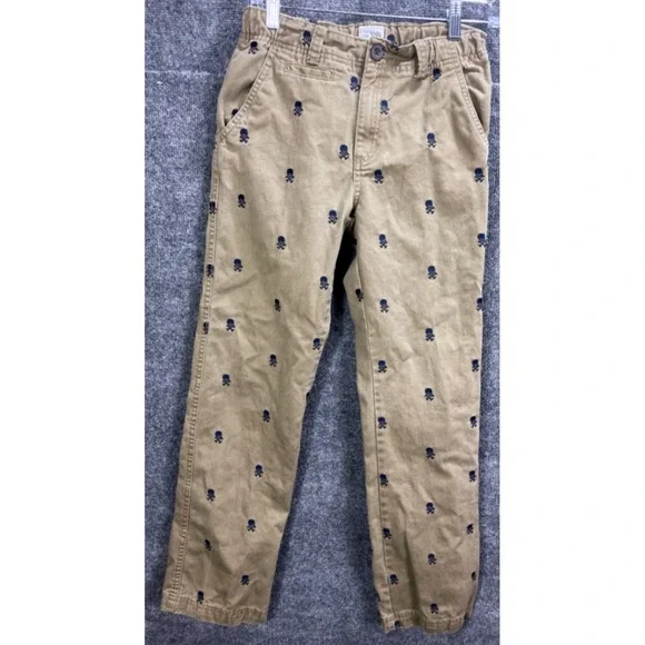 The Children's Place Boys Size 14 Skull Print Khaki Pants Casual
