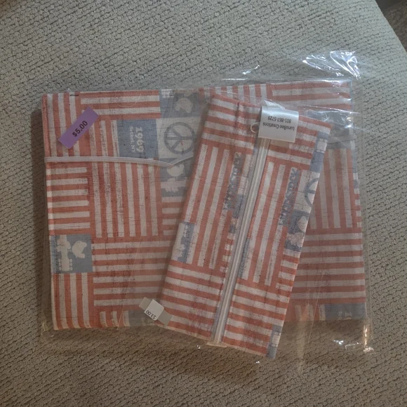 Handmade Fabric Notebook Cover & Matching Zippered Pouch ✨ Theme: 1969 Woodstock