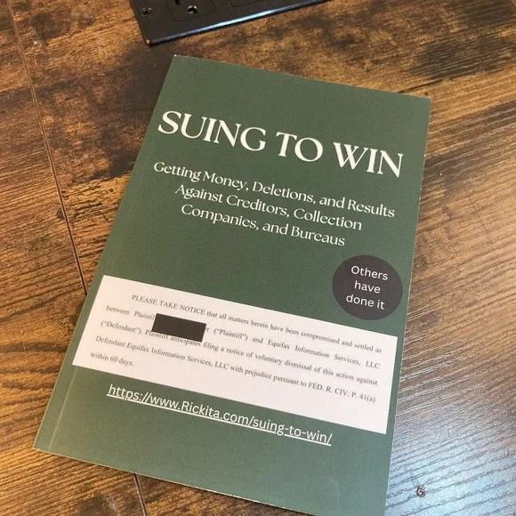 Suing‎ To Win Rickita Cannon Print Credit Repair Legal Guide Book