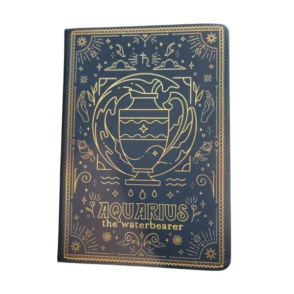 Celestial Habit Aquarius Zodiac Waterbearer Celestial Journal Notebook 8‎ x 5
