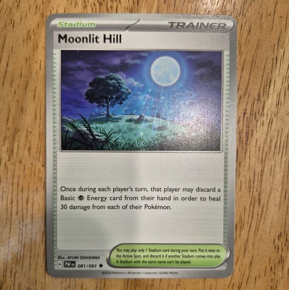 QTY 1 Pokemon Moonlit Hill Stadium Card