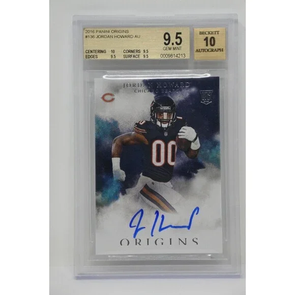 2016 Panini Origins #136 Jordan Howard AU Rookie Bears Beckett 9.5 GEM MINT