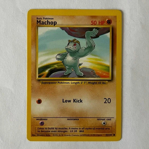Vintage Pokemon Machop Playing Card