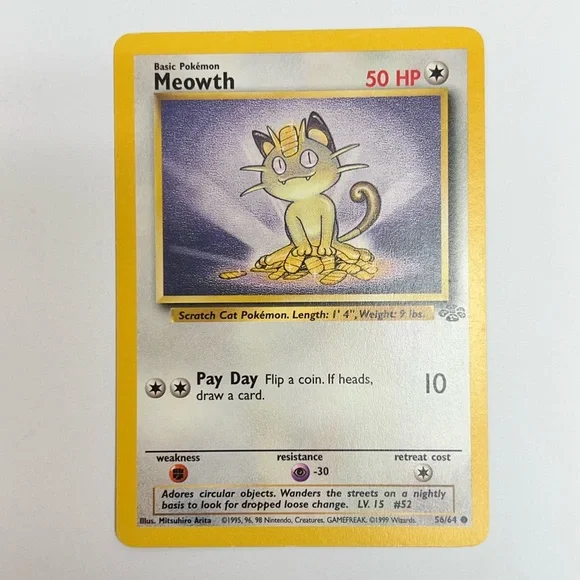 Vintage Pokemon Meowth Playing Card