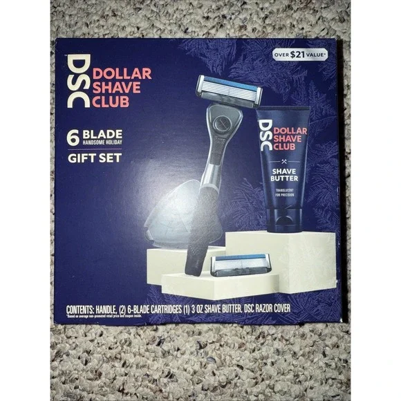 Dollar Shave Club Set 6 Blade, Handle, 2 Blade Cartridges + 3 oz Shave Butter‎