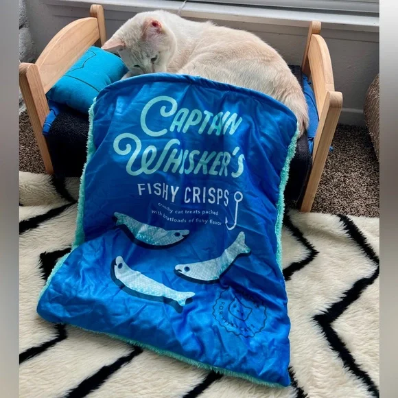 Captain Whiskers Fish Crisps Crinkle Bag Cat Plush Toy - Boots & Barkley™ NWT