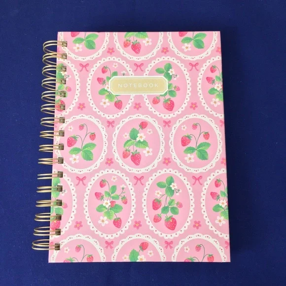 Clementine Spiral Notebook ~ Wild Strawberries