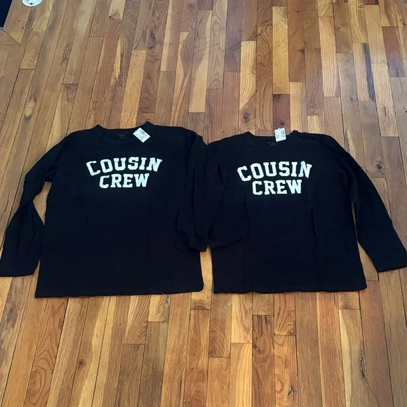 The Children's Place Black 'Cousin Crew' Long-Sleeve tees 2 shirts L or XXL