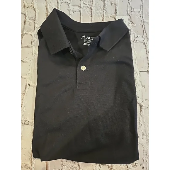 The Children’s Place, Boys Shirt, Uniform Black Polo Collared Slit XL NWT