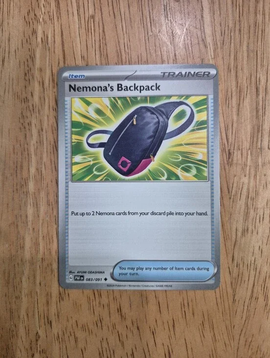 QTY 9 Nemona's Backpack Pokémon Trainer Item Card